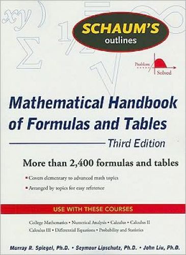 Mathematical Handbook of Formulas and Tables, 3/Ed